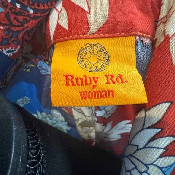 Ruby Rd. Colorful Floral Patchwork Tunic Top - Picture 2 of 4